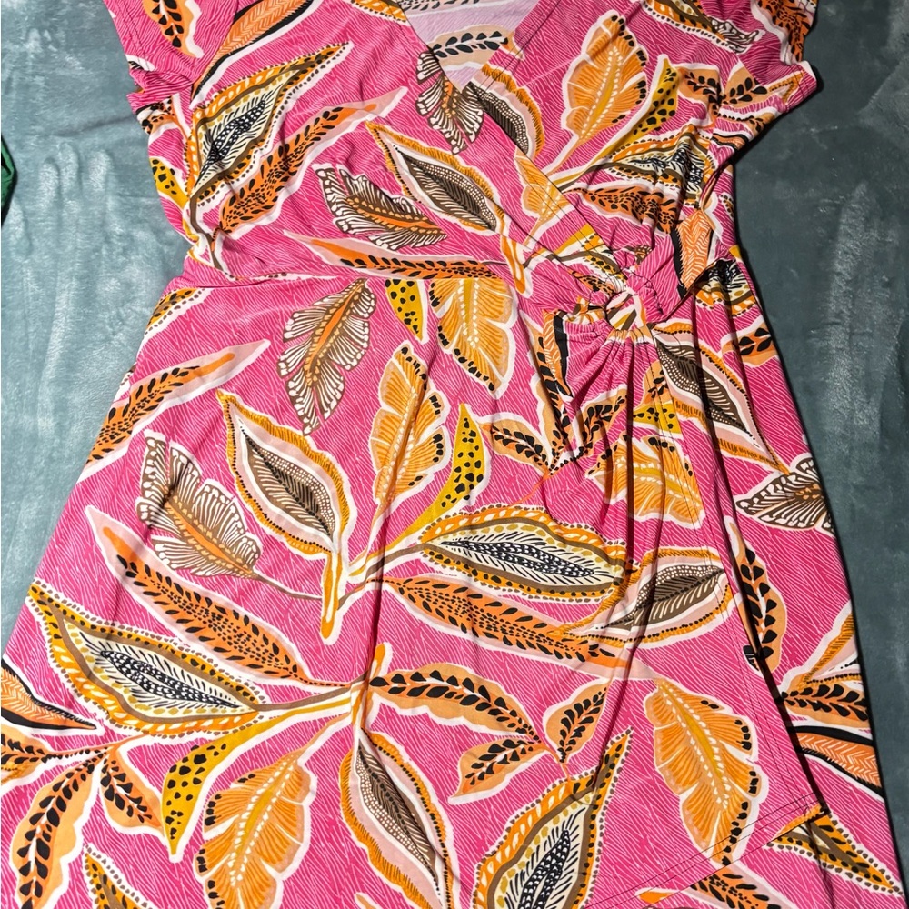 Mlle Gabrielle Pink and Yellow Flutter Sleeve Sundress